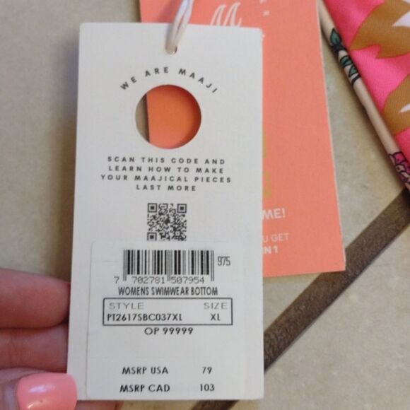 NWT Maaji Ornamental Vintage Sublimity Classic Bikini Bottom *Reversible*size XL - Picture 3 of 15
